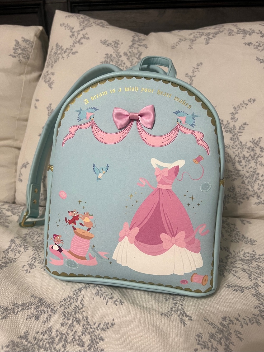 Disney Light Blue and Pink Princess Mini Backpack